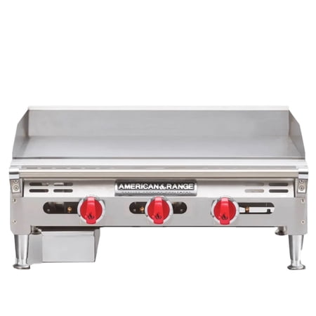 American Range AETG-36 36" W Countertop Thermostatic Control Gas Griddle with 4 Legs