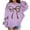 00-Purple357, variant on Yiyuu Girls Bow Leopard Hooded Sweatshirt Soft Pullover Hoodie with Pocket, Sizes 2-13