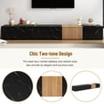 thumbnail image 4 of TV Stand for TVs up to 88'', Modern 3 in 1 Free-Combination Entertainment Center with 4 Storage Drawers, TV Cabinet with Faux Marble and Walnut Wood Grain Finish for Living Room, Black, 4 of 9