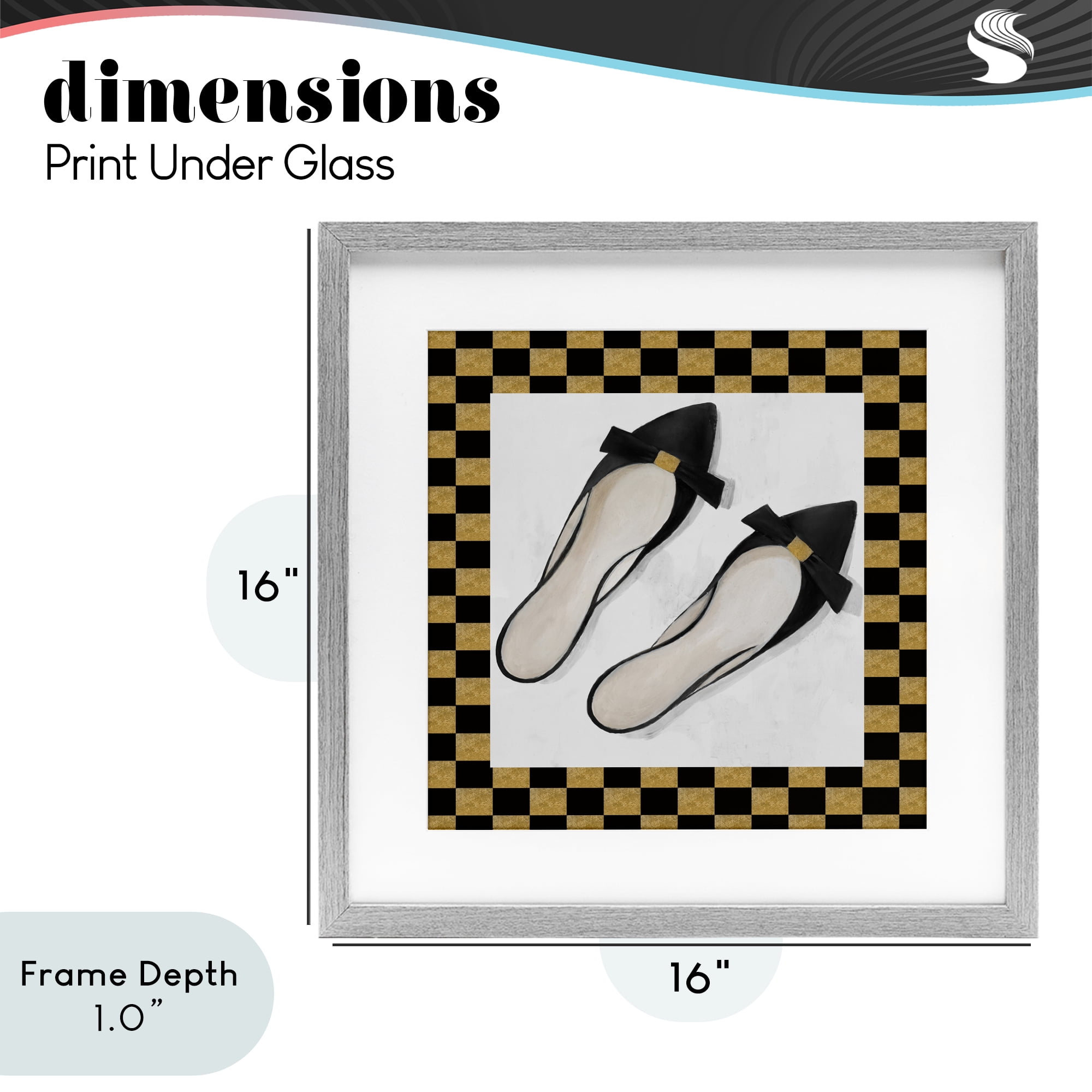 Stupell Industries Sleek Black Sliders Gray Framed Print Under Glass, design by Lorenzo Collective