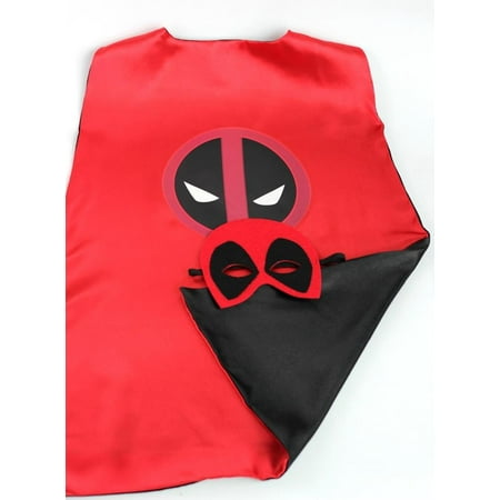 marvel comics costume deadpool logo cape and mask with gift box by