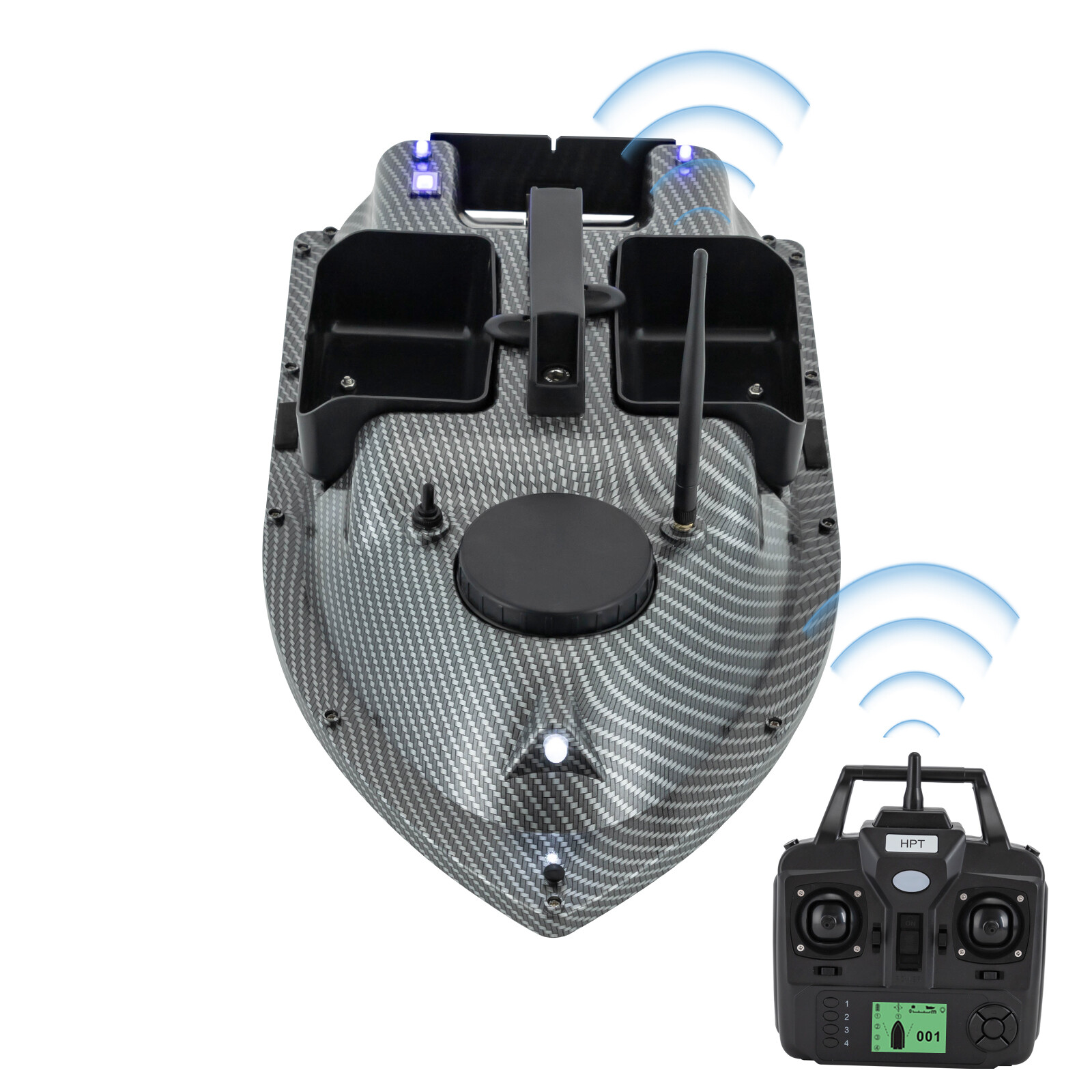 5200mAh Fishing Bait Boat LED 500m Remote Control Bait Boat Dual Motor Design For Hook Delivery, Nesting