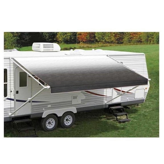 Carefree of Colorado CCOQJ186E00 18 x 8 ft. Vinyl Black Patio Awning with White Weather Cover