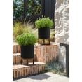 thumbnail image 5 of Veradek Demi Series Raised 12" Plastic-Stone Planter - (Black/Brown, 2 Pack), 5 of 9