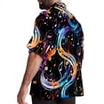 thumbnail image 3 of Note Men's Casual Hawaiian Shirt Printed Button Down Short Sleeve Summer Beach Shirts Unisex, 3 of 6