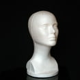 thumbnail image 3 of Dengjunhu 2Pcs Female Mannequin Head Cosmetics Model Head Wig Display Foam Mannequin Glasses Hat Hairpieces Stand, 3 of 7