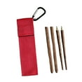 thumbnail image 2 of CoudarTitie Reusable Foldable Detachable Travel Chopsticks with Storage Bag, Portable Wooden Brown, 2 of 9