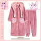 thumbnail image 1 of Disney-Pijama con capucha para mujer, conjunto de ropa de dormir de felpa cálida, con diseño de Ángel de puntada Y2k, de lana de Coral Kawaii, para el hogar, para invierno, 1 of 4
