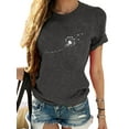 thumbnail image 1 of Innerwin Hauts Imprimé Pissenlit T-Shirts pour Femmes Col Rond Vintage Gris Foncé 2TG, 1 of 2