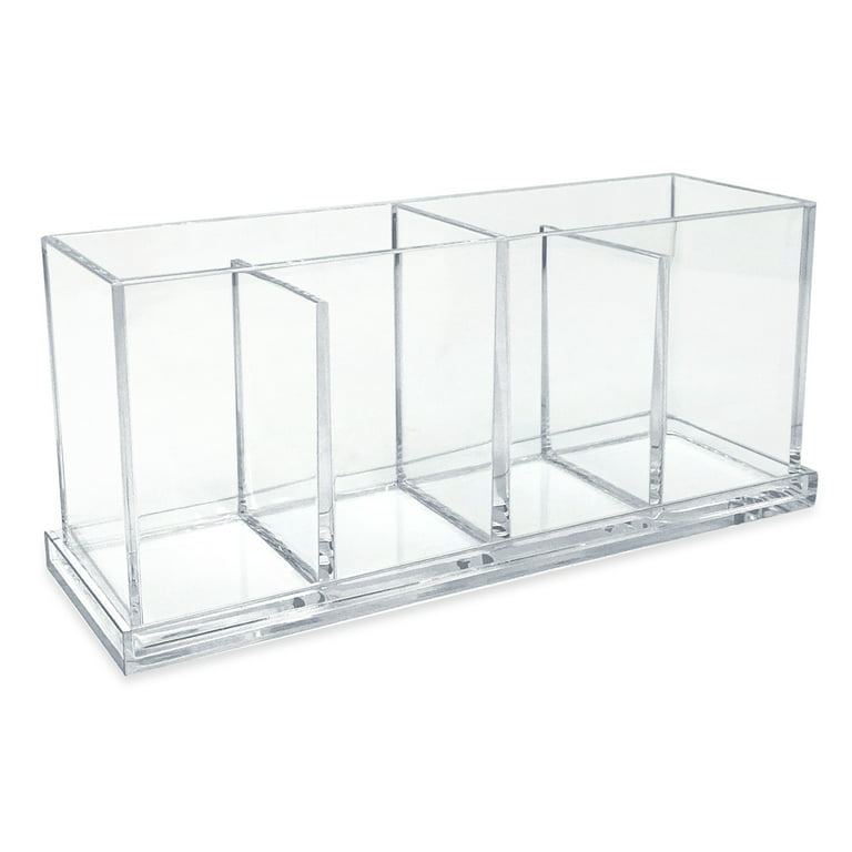 Isaac Jacobs 4-Compartment Square Clear Acrylic Organizer with Lid (5. –  Isaac Jacobs International