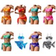 thumbnail image 2 of Wosthever Traje de baño para mujer Conjunto de playa Sexy Chic y colores vibrantes Conjunto de tres piezas TriangleSet Up SexyChic Traje de baño Rosado, 2 of 6