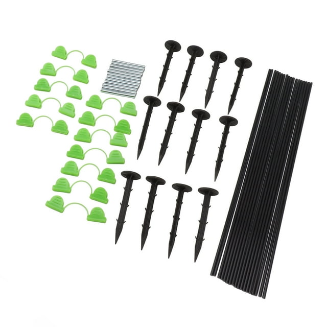 Grow Tunnel Garden Stake, Greenhouse Garden Fiberglass Rod Simple Installation 12 Clips 12 Stakes For Farm