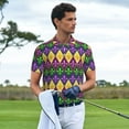 thumbnail image 2 of Wukai Mardi Gras4 Men’s Polo Shirts,Quick-Dry Athletic Shirt,Classic Fit Shirts-Small, 2 of 8