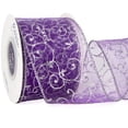 thumbnail image 1 of Cinta Ribbli Espiral con Brillo en Organza Morada 2.5 cm x 10 m para Navidad, 1 of 4