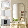 thumbnail image 4 of Easy4Home 36"x24" Arched Bathroom Mirror Decorative Wall Mounted Vanity Mirror, Silver, 4 of 6