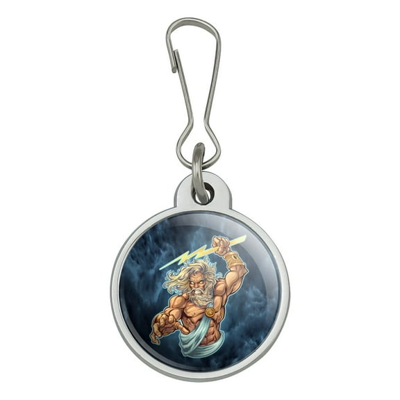 Zeus Greek God Mythology Lightning Jacket Handbag Purse Luggage Backpack Zipper Pull Charm