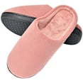 thumbnail image 2 of Lavra Women’s Memory Foam House Slippers Hard Bottom Bedroom Shoes Corduroy Faux Fur Lined, 2 of 7