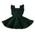 thumbnail image 1 of PENGXIANG Enfants Filles Robe en Velours Côtelé Couleur Unie Sans Manches Cou Carré Volants une Ligne Robe Bretelles Décontractée, 1 of 10