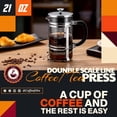 thumbnail image 2 of Cafetera de prensa francesa (21 oz), prensa de café de acero inoxidable 304 con pantalla de 4 filtros, 100% sin residuos, vidrio de borosilicato alemán resistente al calor, SIN BPA, apto para lavavaji, 2 of 5