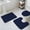 Blue, variant on Solid Brown Bath Mat 3 Piece Bathroom Rug Set, Vintage Minimalism Abstract Denim Pattern Non Slip Bath Rug Contour Mat and Toilet Lid Cover, Absorbent Shower Mats Soft Bath Rugs and Mats Sets