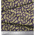 thumbnail image 2 of Soimoi Blue Silk Fabric Leaves Leaves Print Fabric by the Yard 42 Inch Wide, 2 of 3