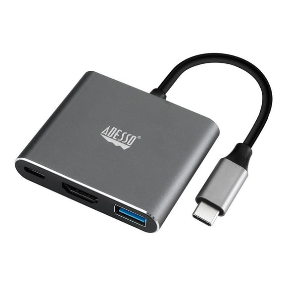 Station d'accueil USB-C 3-en-1 Adesso AUH-4010 – HDMI, USB-A, USB-C, Prêt à l’emploi