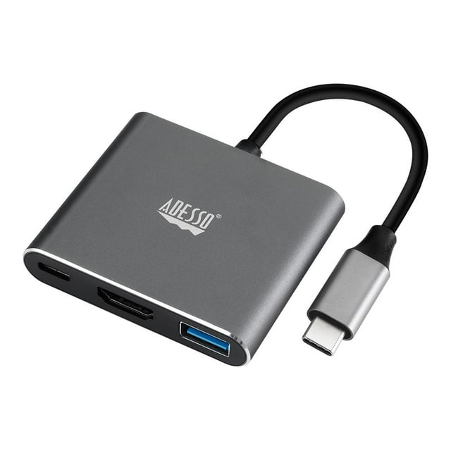 Station d'accueil USB-C 3-en-1 Adesso AUH-4010 – HDMI, USB-A, USB-C, Prêt à l’emploi