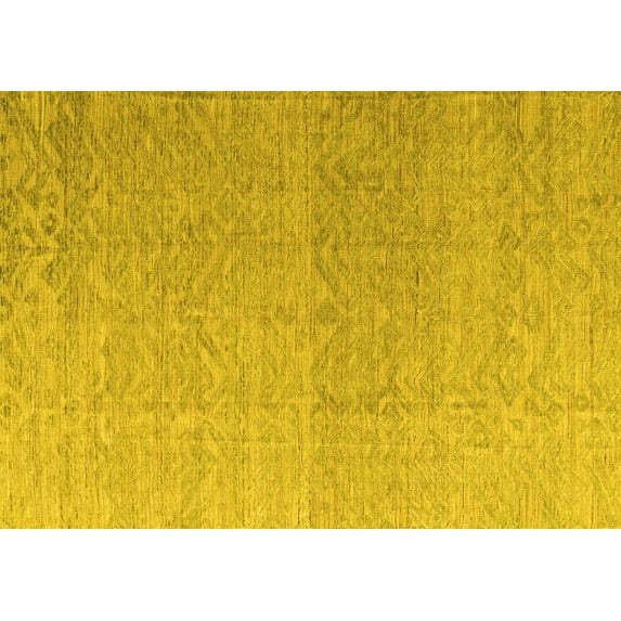 Ahgly Company Machine Washable Indoor Rectangle Abstract Yellow Modern Area Rugs, 8' x 10'