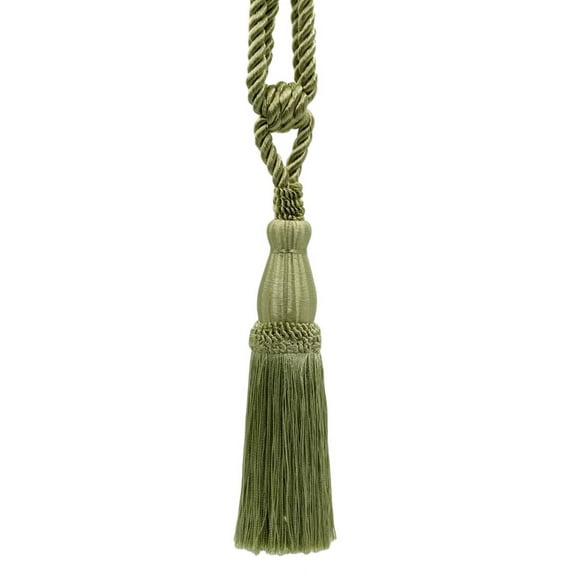 DECOPRO Elegant Lustrous Curtain Tassel Tieback, Tassel Length 8 1/2" (21.5cm), Spread 30" (76cm) # TBC085, Beige Green #L47 (Beige Olive Green) Sold Individually