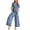 DustyBlue, variant on Women's 2 Piece Smocked Top Wide-Leg Pants Set High Waist Lounge Outfit Casual Boho Matching Set