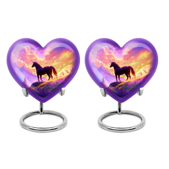 SABURIAL Unicorn Urn - Cremation For Ashes - 3 Inch - Pack Of 2 - Miniature Urns For Adult Human - Small Ashes Keepsake - Funeral Urns