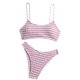 thumbnail image 2 of Traje de baño de 2 piezas para mujer, trajes de baño para mujer, bikini de encaje a rayas con camisola, traje de baño de playa dividido, traje de baño de nailon para mujer, 2 of 7