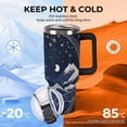 thumbnail image 4 of 40 oz Insulated Tumbler with Handle, Leak-Proof Straw Lid, Stainless Steel Travel Mug for Car & Road Trips - Night Sky Mountains, 4 of 6