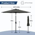 thumbnail image 4 of Petyee 10FT Patio Umbrella,Outdoor Market Table Umbrella with Crank Lift & Push Button Tilt,8 Ribs,Gray, 4 of 7
