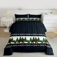 thumbnail image 2 of Manfei Jungle Wildlife Bear Bedding Comforter Set,Rustic Farmhouse Cabin Twin Comforter Sets,Blue Black Checkered Bedding Set For Men Women,Breathable Home Decor Reversible,2-Piece, 2 of 8