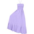thumbnail image 5 of HAPPY BAY Women's Casual Tube Top Maxi Frill Dress Summer Beach Strapless Dresses for Women One Size Purple, Solid, 5 of 6