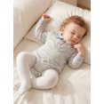 thumbnail image 2 of RUINIXCW Baby Boy Fall Romper Stripe Print Buttons Turn Down Collar Long Sleeve Infant Bodysuits Jumpsuits, 2 of 9