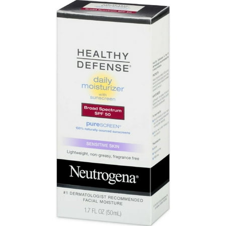 Neutrogena Healthy Defense Daily Moisturizer Sensitive Skin, SPF 50 Lotion 1.70 oz (Pack of 6)