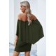 thumbnail image 1 of ABPHQTO Vestido mini poncho verde militar en capas para mujer, 1 of 5