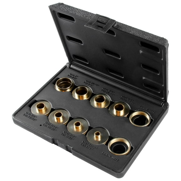 O'SKOOL 10 pcs Brass Router Template Bushing Guides Sets Fit Any Router Sub-base of the Porter Cable style