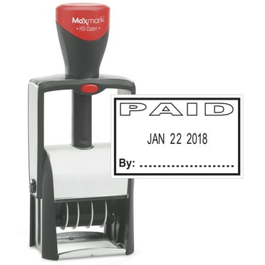 Heavy Duty Date Stamp with "PAID" Self Inking Stamp - BLACK Ink