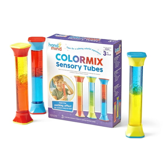 hand2mind ColorMix Sensory Fidget Tubes, Sensory Toys for Sensory Play, Play Therapy Toys (Set of 3)