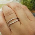 thumbnail image 4 of Dazzlingrock Collection 0.25 Carat (ctw) 18K Round White Diamond Anniversary Enhancer Guard Matching Wedding Chevron Ring Band 1/4 CT, White Gold, Size 5.5, 4 of 5