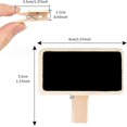thumbnail image 5 of Mini pizarra, 100 piezas de pizarra de madera, mini tablero de anuncios con clip, mini tableros de notas, mini pizarra para notas, etiqueta de comida de boda (forma rectangular) ER, 5 of 5