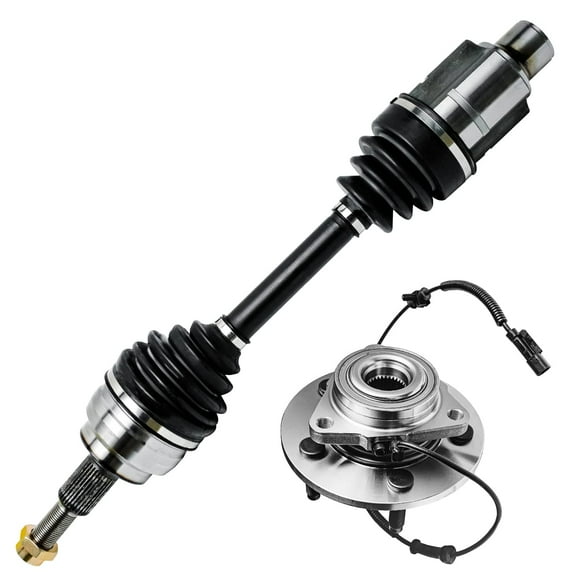 Detroit Axle - 2pc Front CV Axle Wheel Hub and Bearing for 2006 2007 2008 Dodge Ram 1500-4WD 5 Lug 4 Wheel ABS