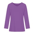 thumbnail image 5 of LYXSSBYX Women Long Sleeve Tops Hot Sale Clearance Women's Casual V-Neck Long Sleeve Solid Loose Shirt Blouse Tops, 5 of 6