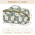 thumbnail image 4 of FORMRS Makeup Bag Travel Cosmetic Organizer for Women Fold Flat Zipper Pouch with Handle, Sage Green Flower Pattern, 4 of 8