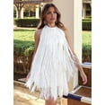 thumbnail image 5 of Women's Dresses Flapper All over Fringe Mini Dress White S, 5 of 8