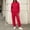 Red, variant on Womens 2 Piece Lounge Sweatsuit Oversized Fall Hoodies Matching Cuffed Sweatpants Solid Color Tracksuit Sets
