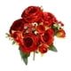 thumbnail image 2 of Ramo de rosas de seda de 5 ramas, ramo de rosas Philippos, flor de seda simulada, rosa, decoración de mesa y hogar, flores artificiales, ramo de novia para boda, decoración del hogar, decoración de ot, 2 of 6
